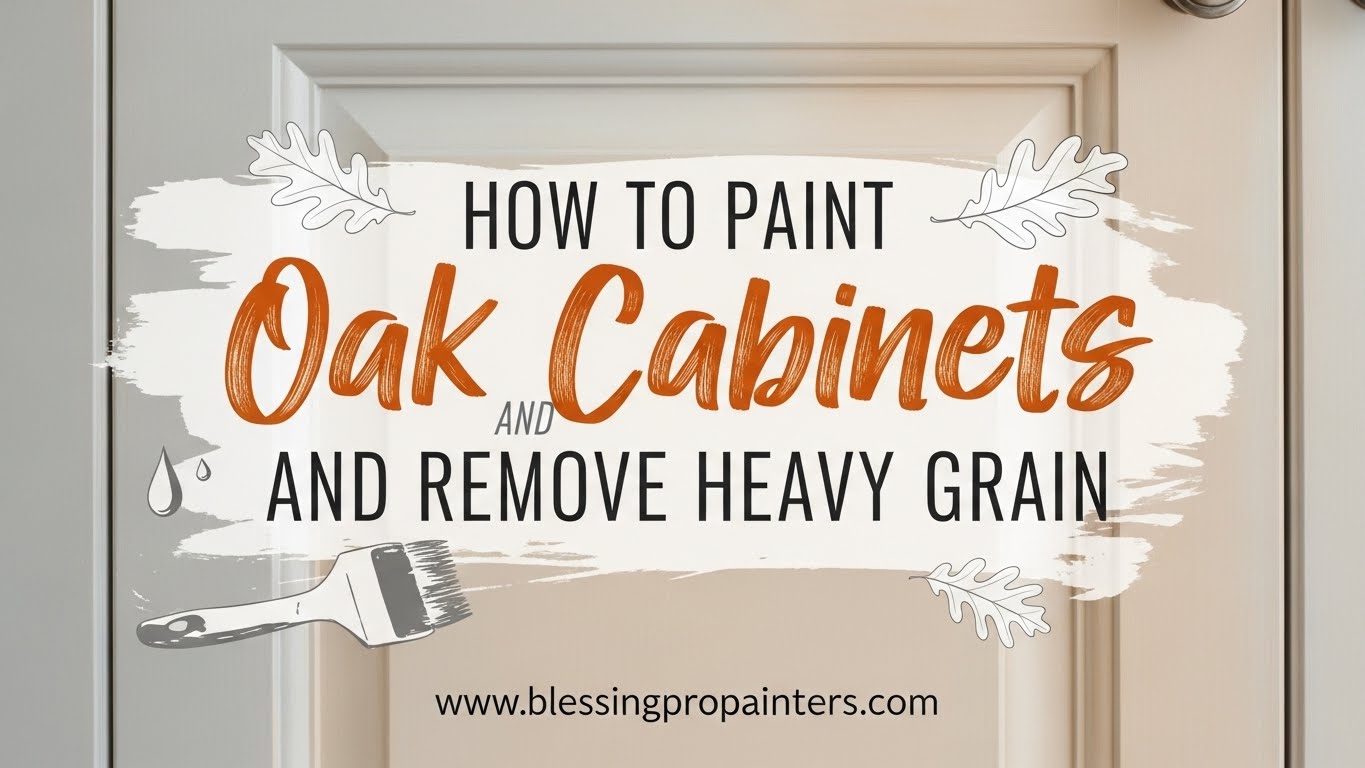 How to Paint Oak Cabinets and Remove Heavy Grain